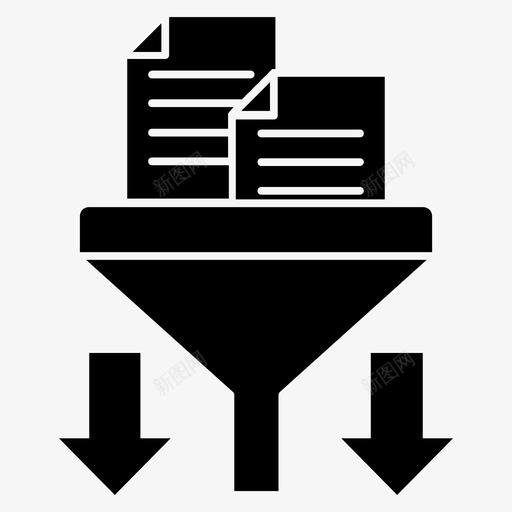 数据过滤业务漏斗数据转换svg_新图网 https://ixintu.com 数据 过滤 业务 漏斗 转换 提取 财务 字形 图标