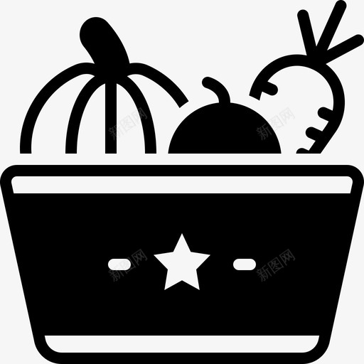 蔬菜篮子绿色svg_新图网 https://ixintu.com 蔬菜 绿色 菜篮子