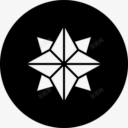 方向北星svg_新图网 https://ixintu.com 方向北 向北 地理 圆形 填充
