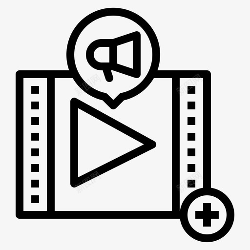 视频广告创作者svg_新图网 https://ixintu.com 广告 在线 视频 创作者 商务
