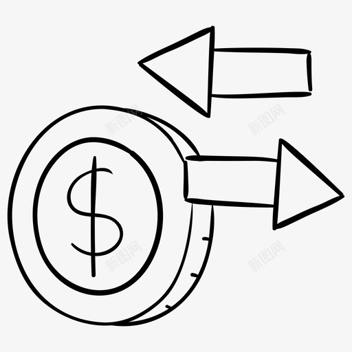 资金转移现金流投资svg_新图网 https://ixintu.com 资金 转移 资金流 现金流 投资 流入 购物 电子商务 轮廓 图标