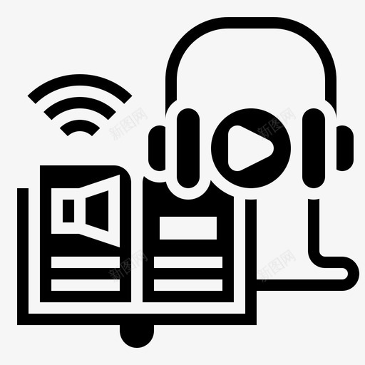 有声读物耳机听读svg_新图网 https://ixintu.com 有声 读物 耳机 听读 科技 在线学习