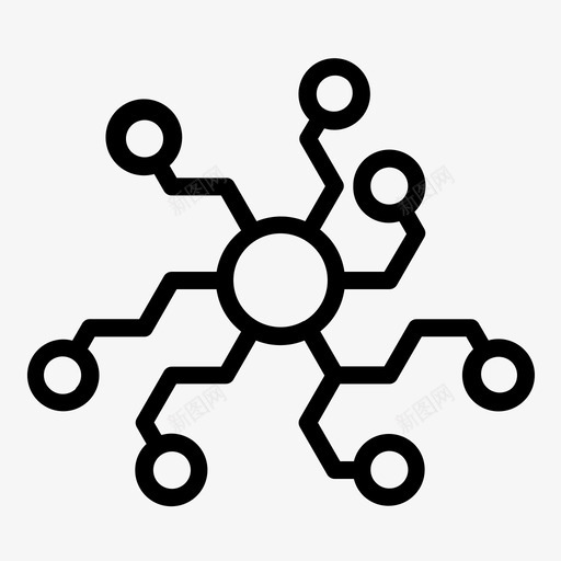 网络与科学互联枢纽svg_新图网 https://ixintu.com 网络 科学 互联 枢纽 连接 图标 大纲