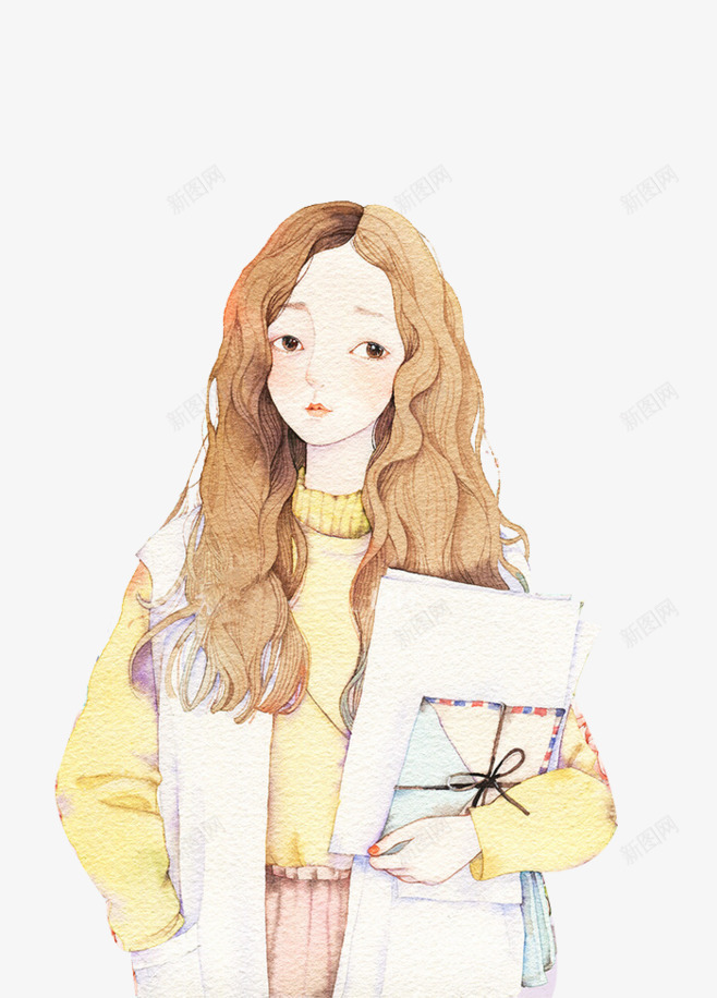 文艺女生png免抠素材_新图网 https://ixintu.com 文艺 女生