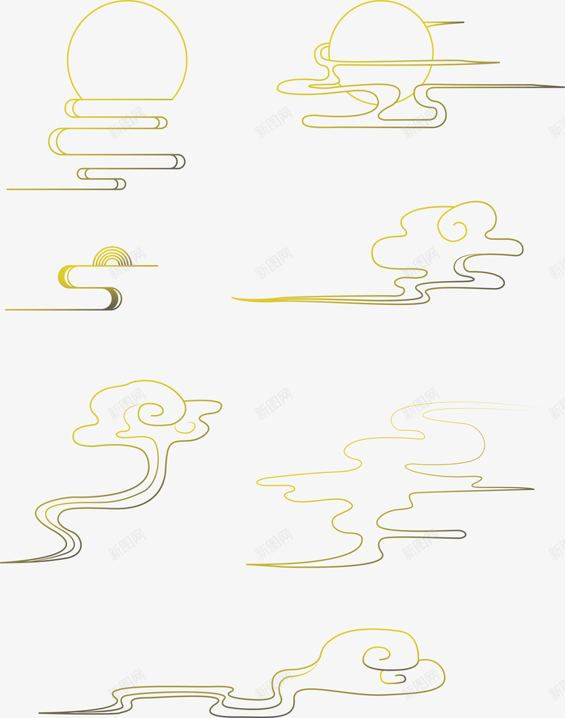 云黑金典雅线描png免抠素材_新图网 https://ixintu.com 黑金 典雅 线描