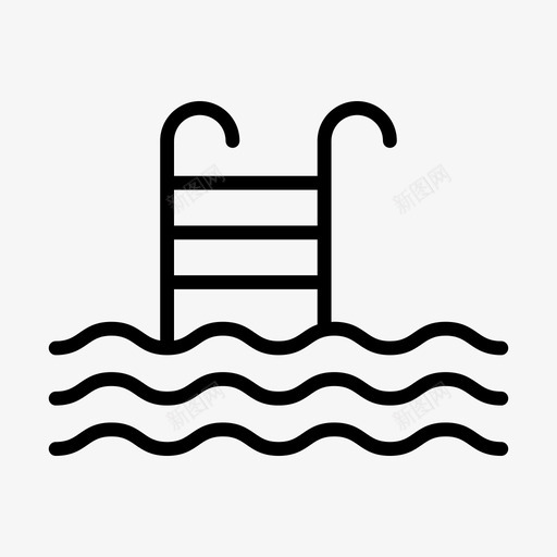 游泳池楼梯建筑房地产svg_新图网 https://ixintu.com 游泳池 楼梯 建筑 房地产 线图 图示