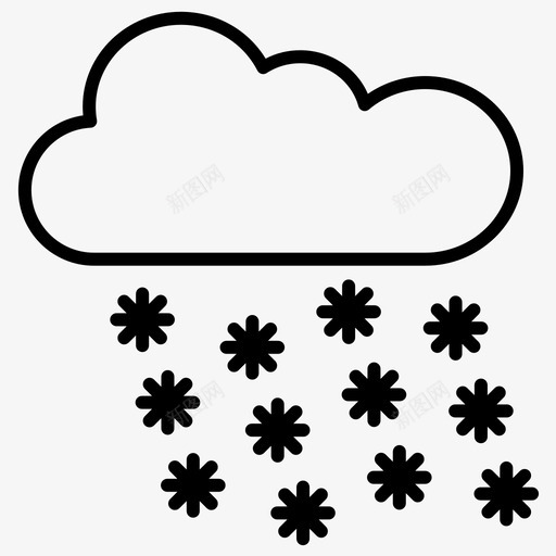 雪云降雪svg_新图网 https://ixintu.com 天气 雪云 降雪 冬季 加粗 粗线