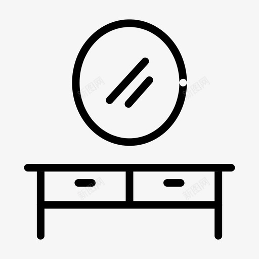 镜子桌美容家具svg_新图网 https://ixintu.com 镜子 家具 美容 室内 内部