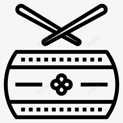 鼓中文节日svg_新图网 https://ixintu.com 中文 节日 乐器 音乐 春节 大纲