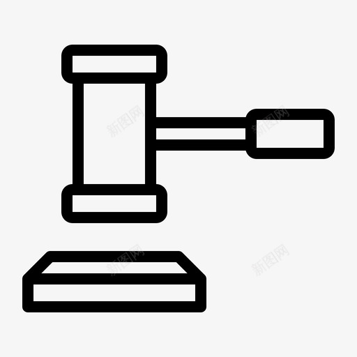 法律锤子木槌法官svg_新图网 https://ixintu.com 法律 锤子 司法 木槌 法官 判决 轮廓 字形