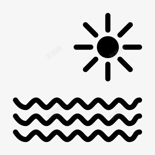 海滩海洋河流svg_新图网 https://ixintu.com 海洋 海滩 河流 太阳 生命线 铭文