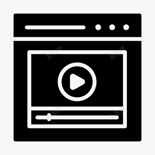 在线视频广告播放器svg_新图网 https://ixintu.com 在线视频 广告 播放器 网页 反对 字形