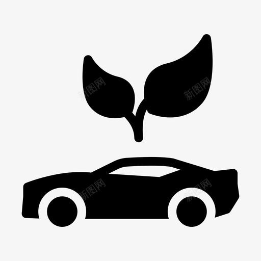 汽车绿色能源汽车生物线字形svg_新图网 https://ixintu.com 汽车 绿色 能源 生物 字形