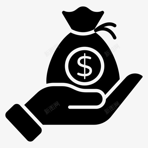 贷款金融支持货币投资svg_新图网 https://ixintu.com 金融 贷款 支持 货币 投资 钱袋子 省钱 商业 固体 图标