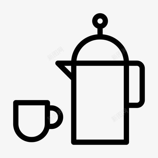 茶壶杯咖啡茶壶svg_新图网 https://ixintu.com 茶壶 咖啡 咖啡茶 每日 旋转 线雕文