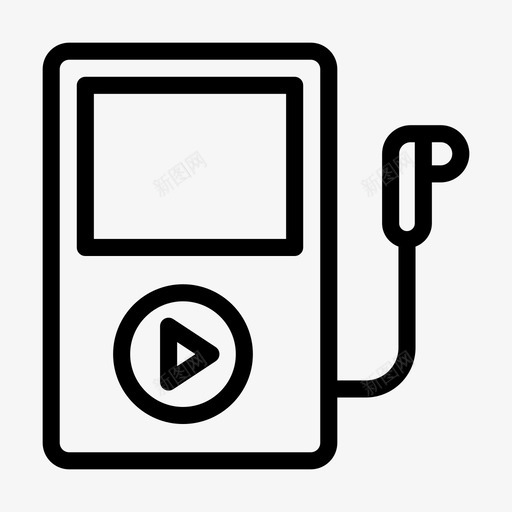 mp3音频播放器音频播放器设备svg_新图网 https://ixintu.com 音频 播放器 设备 耳机 小玩意 线条 符号
