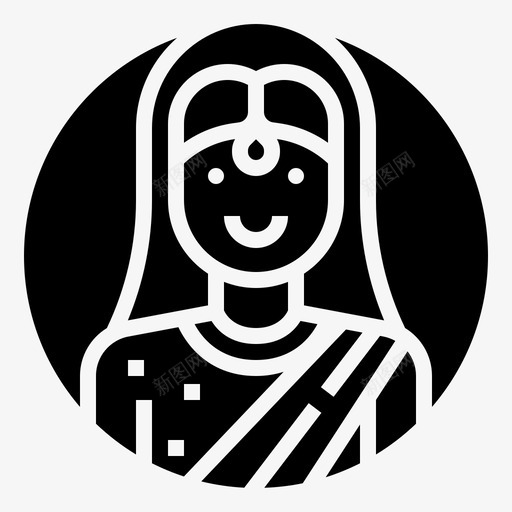 印度女人宝莱坞连衣裙svg_新图网 https://ixintu.com 印度 女人 宝莱 连衣裙 纱丽 国家 头像