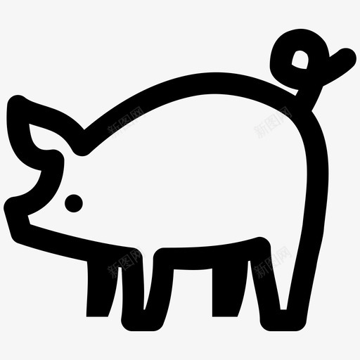 猪动物家养svg_新图网 https://ixintu.com 动物 家养 农场 宠物 小猪