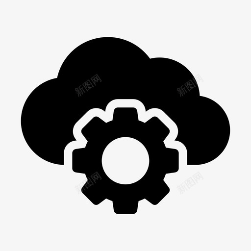 云设置配置数据库svg_新图网 https://ixintu.com 设置 数据库 配置 首选项 云计算 线图 图示