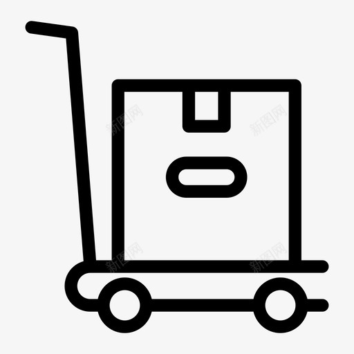 拉杆箱纸箱推车svg_新图网 https://ixintu.com 拉杆箱 纸箱 推车 包装 电子商务 符号