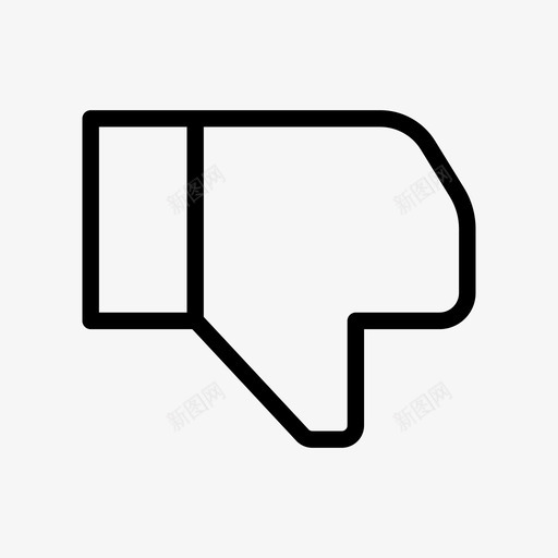 拇指向下不喜欢手svg_新图网 https://ixintu.com 拇指 向下 不喜欢 负片 轮廓 字形