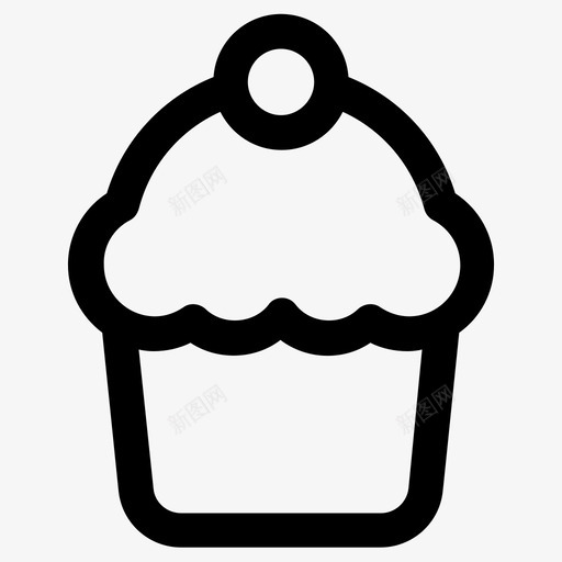 纸杯蛋糕樱桃奶油蛋糕svg_新图网 https://ixintu.com 蛋糕 纸杯 樱桃 奶油 甜点 松饼