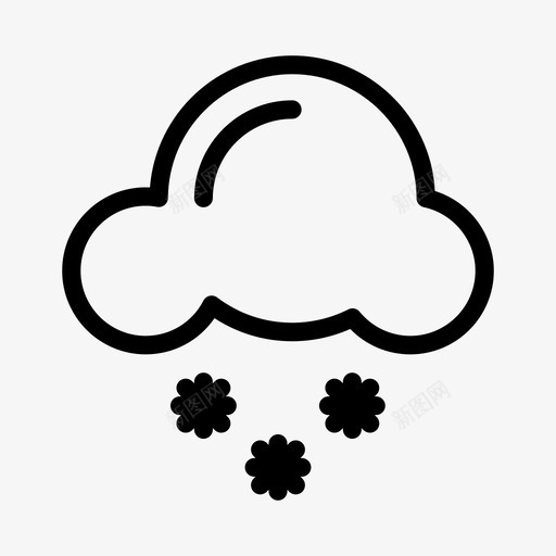 雪花气候云svg_新图网 https://ixintu.com 天气 雪花 气候 预报