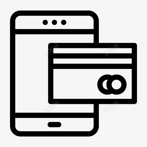 在线支付电子商务移动svg_新图网 https://ixintu.com 在线支付 电子商务 移动电话 字形