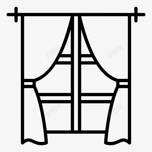 房间窗帘装饰窗帘开放式窗帘svg_新图网 https://ixintu.com 窗帘 房间 装饰 开放式 配件 室内 建筑物 向量 图标