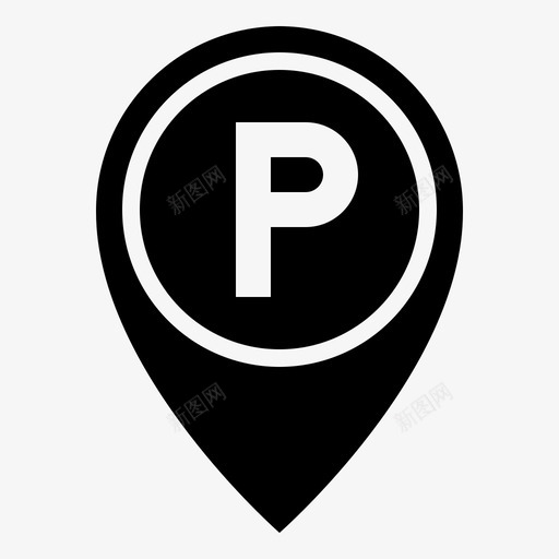 停车场位置地图svg_新图网 https://ixintu.com 占位符 停车场 位置 地图 图钉 字形