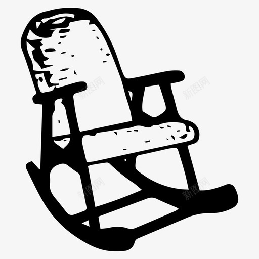 摇椅家具手绘svg_新图网 https://ixintu.com 摇椅 家具 手绘 老年