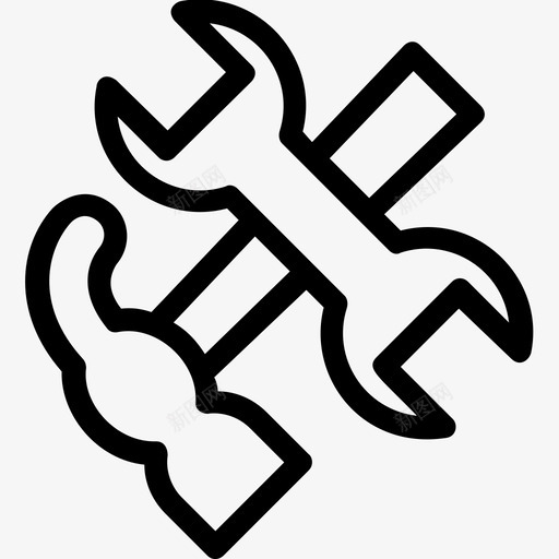 维修工具车库锤子svg_新图网 https://ixintu.com 维修 维修工 工具 车库 锤子 扳手 科技 光滑 线图 图标