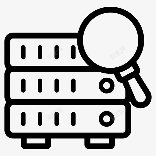 服务器搜索大数据查找数据库svg_新图网 https://ixintu.com 搜索 服务器 数据 大数 查找 数据库 数据中心 探索 科学技术 线图 图标