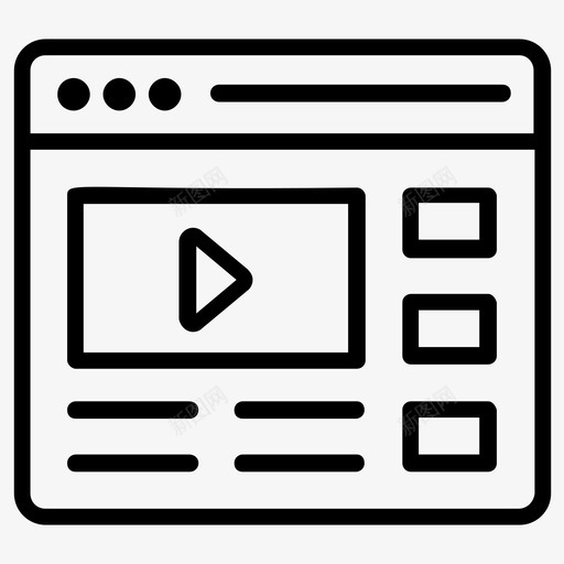 视频网站在线视频视频播放svg_新图网 https://ixintu.com 视频 网站 在线视频 播放 教程 网络视频 教育 过程 在线学习 线图 图标