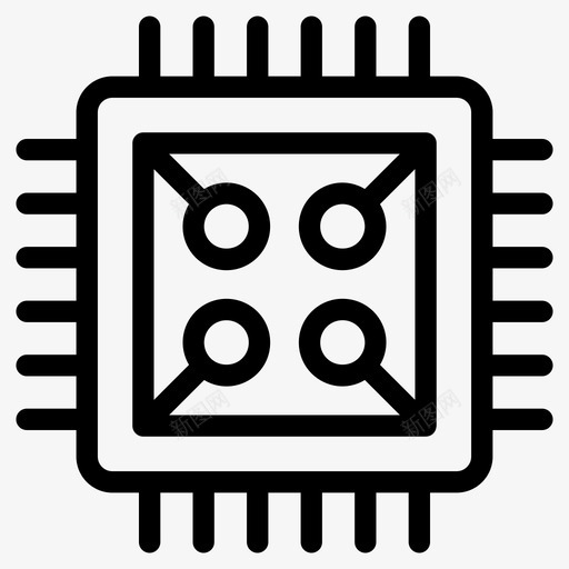 微芯片计算机硬件电子设备svg_新图网 https://ixintu.com 芯片 计算机 硬件 电子设备 微处理器 网络 主机 服务器 线图 图标 集合