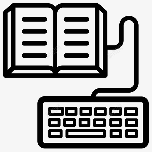 在线学习电子书在线教育svg_新图网 https://ixintu.com 在线学习 电子书 在线教育 教育 过程 线图 图标 集合