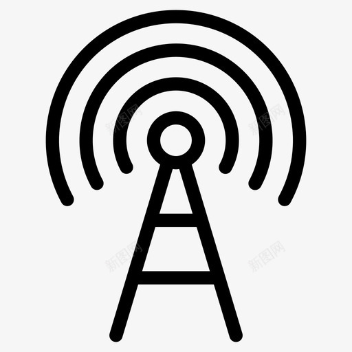wifi天线通信塔信号塔svg_新图网 https://ixintu.com 天线 通信塔 信号塔 无线 通信 相关 线路 图标 集合