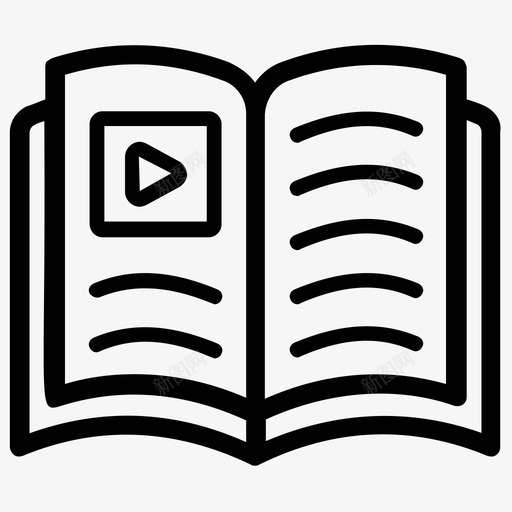 视频书电子书在线学习svg_新图网 https://ixintu.com 视频 在线学习 电子书 在线 书籍 在线教育 教育 过程 线图 图标 集合