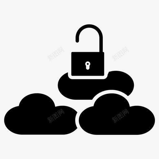 云锁云安全安全云svg_新图网 https://ixintu.com 安全 锁云