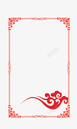 中国风传统大红色喜庆新年边框宣传栏文本框设计素材