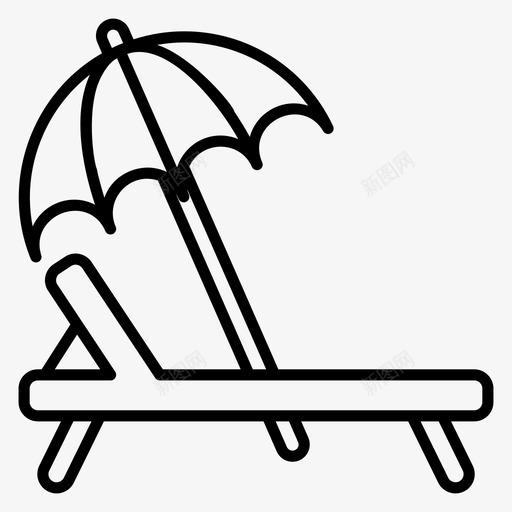 日光浴床海滩躺椅svg_新图网 https://ixintu.com 日光浴 海滩 躺椅 海滨 旅游 度假 矢量 矢量图 图标