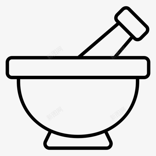 研钵杵草药搅拌碗svg_新图网 https://ixintu.com 研钵 传统医学 图标 矢量图 矢量 医学 科学 药理学 杵研 碗研 搅拌