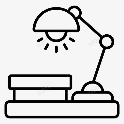 书房台灯阅读灯svg_新图网 https://ixintu.com 台灯 书房 阅读 灯台 整套 教育 大纲 图标