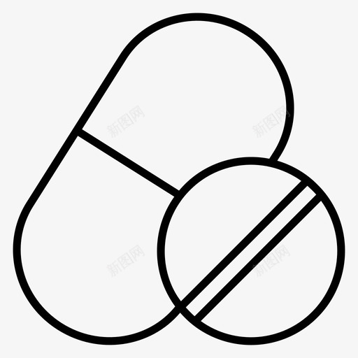 药片药物科学和医学线向量图标集svg_新图网 https://ixintu.com 药物 药片 科学 医学 向量 图标