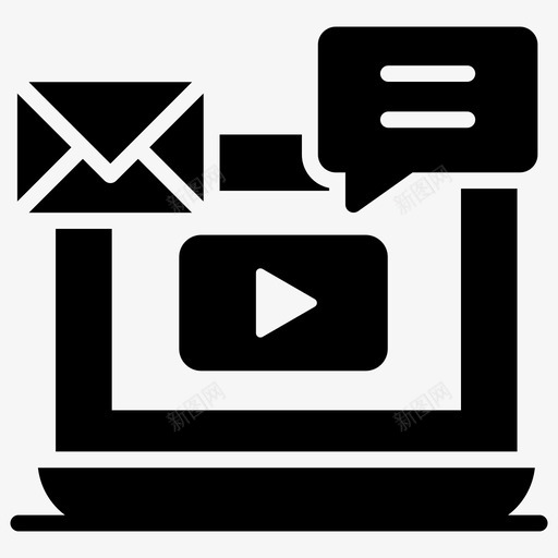 消息视频在线聊天视频通话svg_新图网 https://ixintu.com 视频 消息 营销 在线聊天 通话 视频聊天 社交 媒体 字形 矢量 矢量图