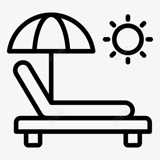 日光浴床海滩躺椅svg_新图网 https://ixintu.com 日光浴 海滩 躺椅 海滨 夏季 时间 矢量 矢量图 图标
