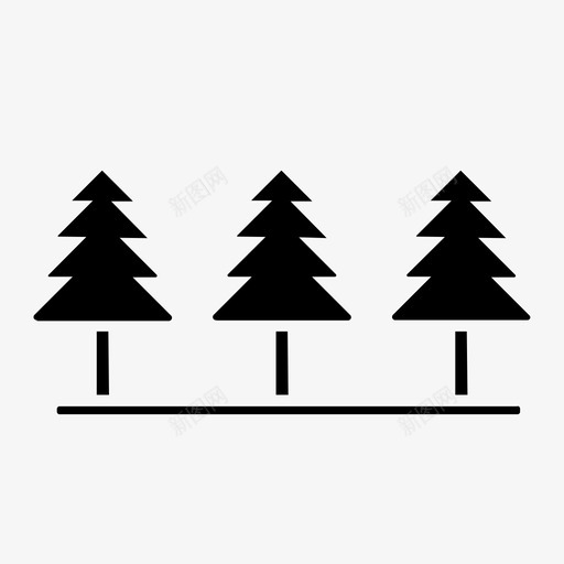 松树雪雪花svg_新图网 https://ixintu.com 冬天 松树 雪花 图标 实心