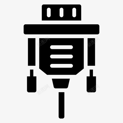 vga电缆计算机电缆vga适配器svg_新图网 https://ixintu.com 电缆 计算机 适配器 连接器 端口 技术 字形 矢量 矢量图 图标