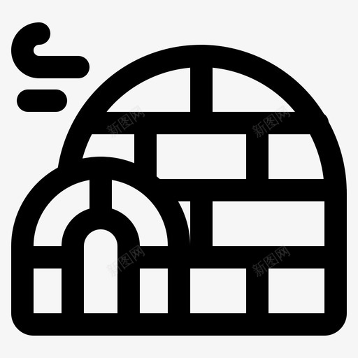 雪屋圣诞节爱斯基摩svg_新图网 https://ixintu.com 冬天 雪屋 圣诞节 爱斯基摩 轮廓
