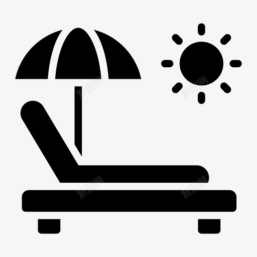 日光浴床海滩躺椅svg_新图网 https://ixintu.com 日光浴 海滩 躺椅 海滨 夏季 字形 矢量 矢量图 图标